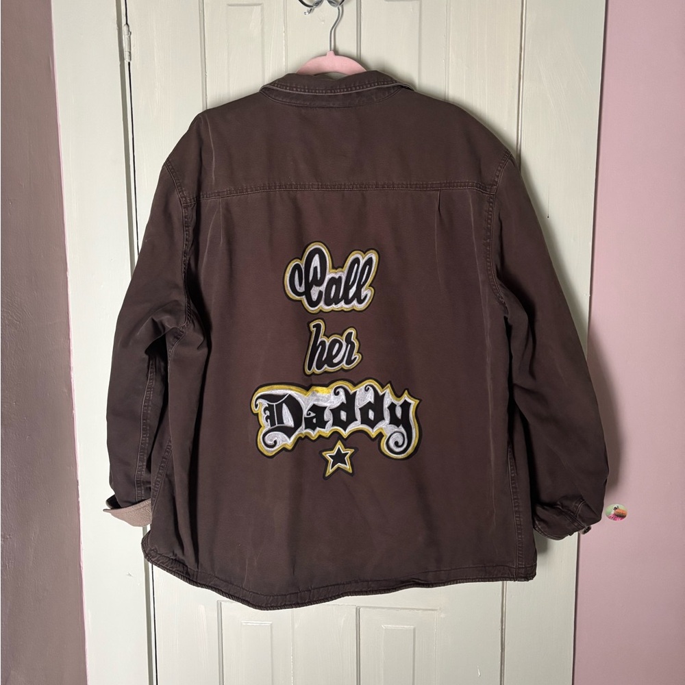 Woolrich Brown men’s / women’s custom fan jacket call her daddy podcast